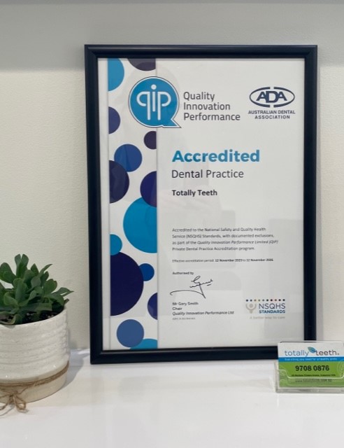 Totally Teeth Accredited practice certificate